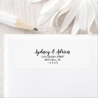 Étiquette Simple Calligraphie Mariage Inviter Adresse de ret