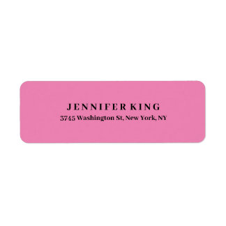 Étiquette Simple Classic Minimaliste Professionnel Pink Bold