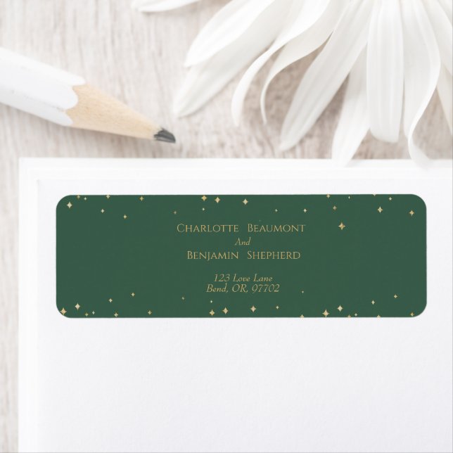 Étiquette Simple classique Mariage de Noël Adresse de retour (En situation)