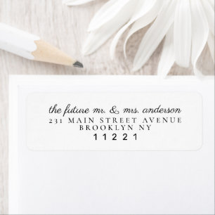 Étiquette Simple classique moderne futur M. et Mme Mariage