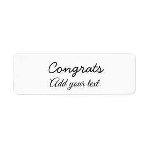 Étiquette Simple congratulation graduation add your