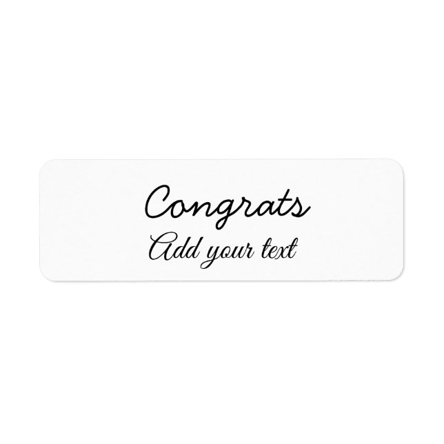 Étiquette Simple congratulation graduation add your (Devant)