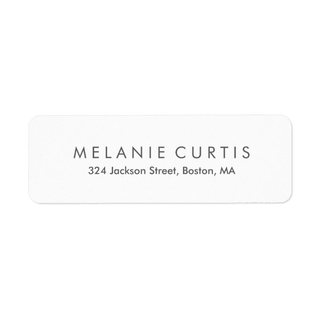 Étiquette simple d'adresse de retour lisible (Devant)