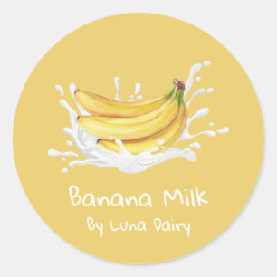 Étiquette Simple de Lait de Banane Mignon