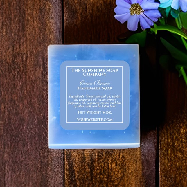 Étiquette simple de savon bleu et de cosmétiques (Créateur téléchargé)