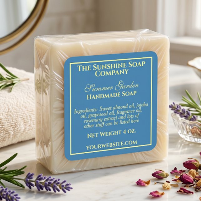 Étiquette simple de savon cosmétique bleu sarcelle (Créateur téléchargé)
