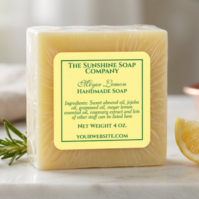 Étiquette simple de savon et de cosmétiques jaune  (Créateur téléchargé)