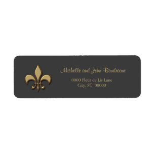 Étiquette Simple Elegance Gold Fleur de Lis