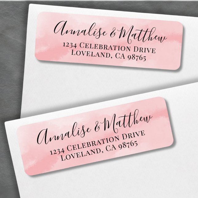 Étiquette Simple Elegant Aquarelle rose Adresse de retour (Simple Elegant Watercolor Pink Return Address label )