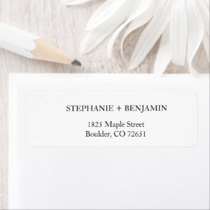 Étiquette Simple Élégant Blanc Mariage Adresse de Retour RSV