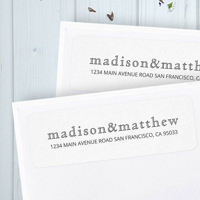 Étiquette Simple Elegant Chic Typography Adresse de retour (Créateur téléchargé)