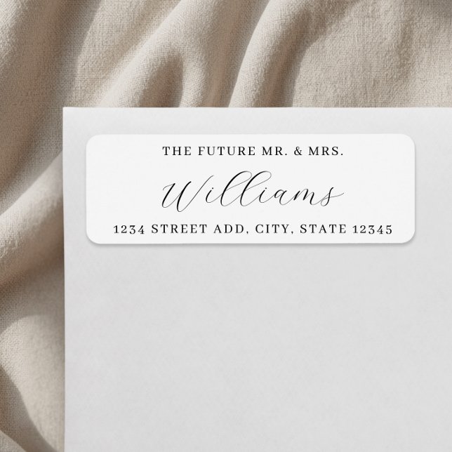 Étiquette Simple Élégant Futur M. Mme. Adresse de Mariage (Créateur téléchargé)