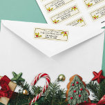 Étiquette Simple Elegant Holly et Berries Noël moderne<br><div class="desc">Ce arrière - plan crème simple et élégant et peint à la main sainte et baies d'art a juste la touche vintage droite. Cette étiquette d'adresse de retour minimaliste et tendance a un cadre en vert olive foncé et est un bel ajout à vos cartes de voeux de Noël de...</div>