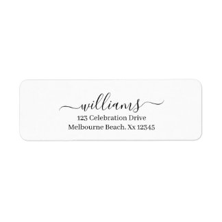 Étiquette Simple Elegant Modern Script Family Return Address