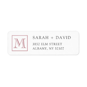 Étiquette Simple Élégant Monogramme Adresse de retour initia
