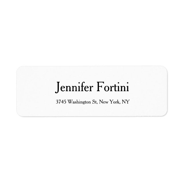 Étiquette Simple Elégant Noir & Blanc Moderne (Devant)