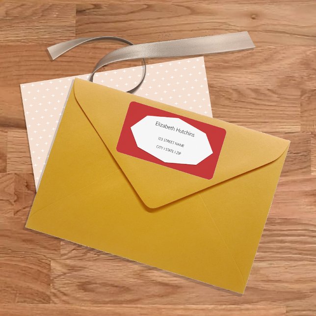 Étiquette Simple élégant rouge bordeaux (Créateur téléchargé)