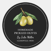 Étiquette simple en olive cuite maison