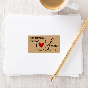 Étiquette Simple fait à la main avec coeur d'amour Simple él