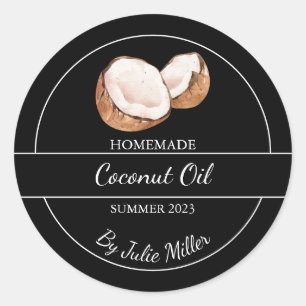 Étiquette simple fait maison à l'huile de coco N