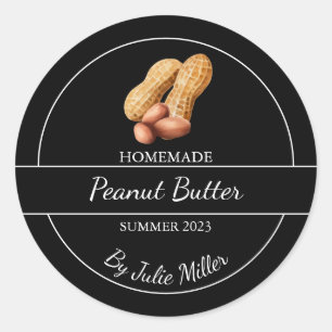Étiquette simple fait maison de beurre d'arachide