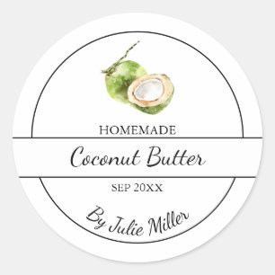 Étiquette simple fait maison de noix de coco