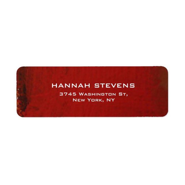 Étiquette Simple foncé rouge brun élégant moderne (Devant)
