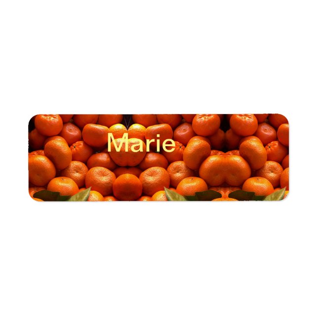 Étiquette Simple fruit orange ajouter nom minimal personnali (Devant)