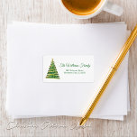 Étiquette Simple Gold Green Christmas Tree Adresse<br><div class="desc">Vous cherchez une solution sans stress pour vos étiquettes de adresse de Noël ? Dites bonjour aux Étiquettes de adresse de l'arbre de Noël Simple Gold Green de Mylini Design. Conçus avec amour et expertise, ces étiquettes offrent un style distinctif et une touche festive à votre courrier de vacances. Dotés...</div>