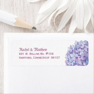 Étiquette Simple Hydrangea Mariage Adresse de retour