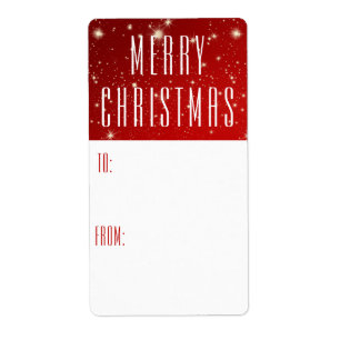 Étiquette Simple Joyeux NOËL Rouge À De