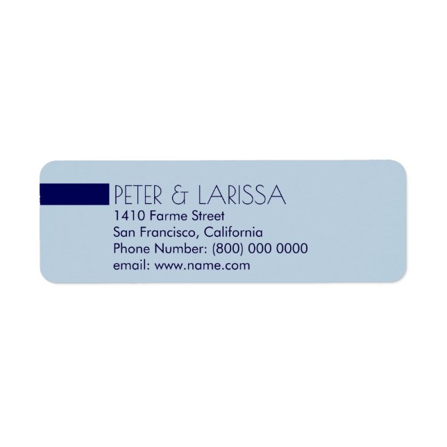 Étiquette simple, léger et propre, ses noms, adresse (Devant)