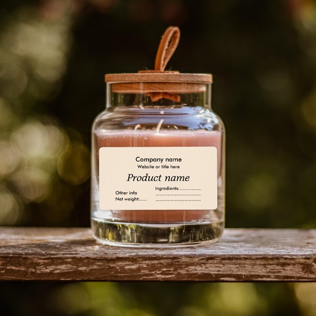 Étiquette Simple minimaliste beige (Créateur téléchargé)