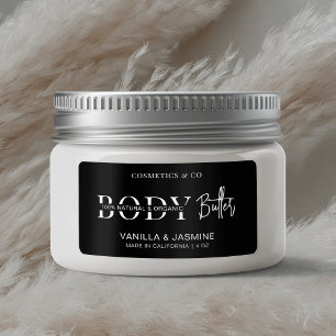 Étiquette Simple minimaliste Beurre de corps noir produit