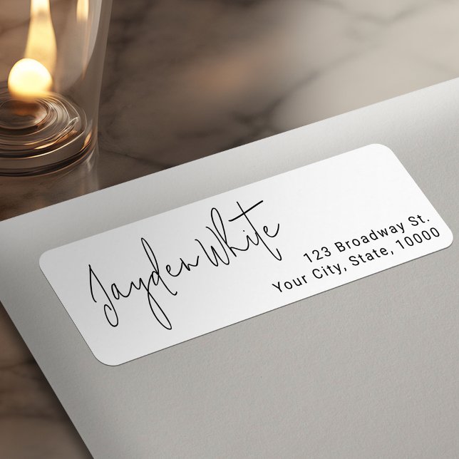 Étiquette Simple Modern Script Graduate Adresse de retour (Simple Modern Script Graduate Return Address Label)