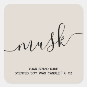 Étiquette simple moderne à bougie minimale