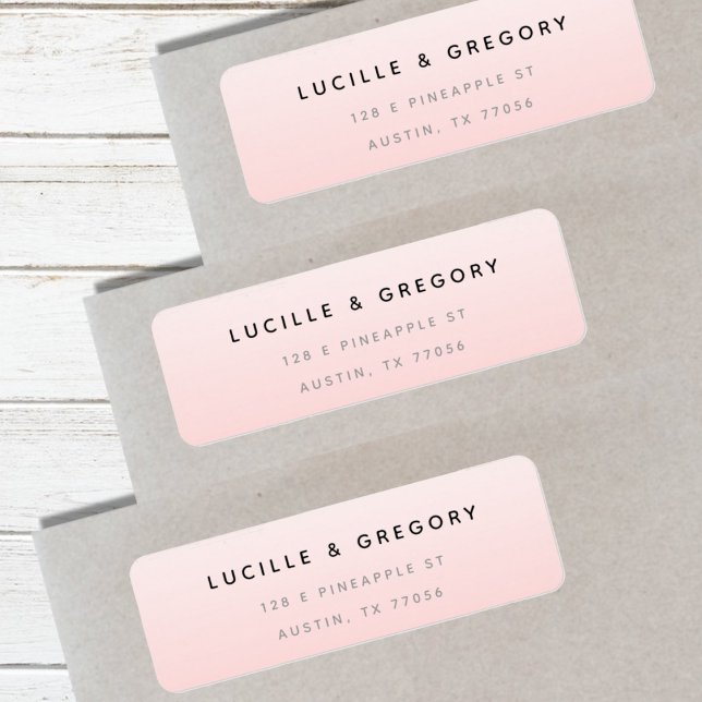 Étiquette Simple Moderne Adresse de Retour avec Dégradé Rose (Créateur téléchargé)