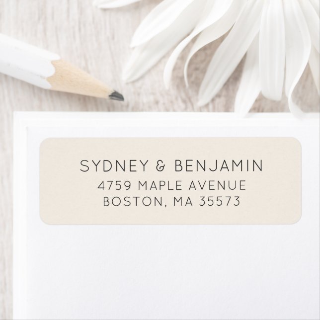 Étiquette Simple Moderne Adresse de Retour de Mariage Person (En situation)