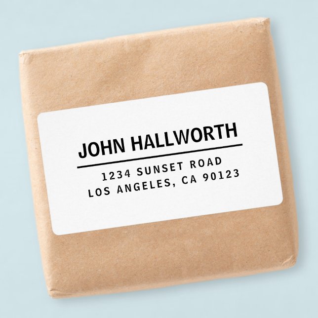 Étiquette Simple moderne blanc et noir (Créateur téléchargé)