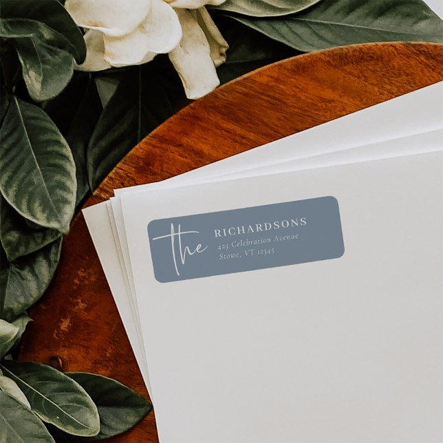 Étiquette Simple, moderne et minimaliste | Dusty Blue (Créateur téléchargé)