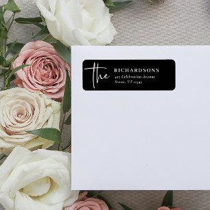 Étiquette Simple, moderne et minimaliste   Noir