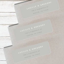 Étiquette Simple Moderne Personnalisé | Gris | Adresse de l'