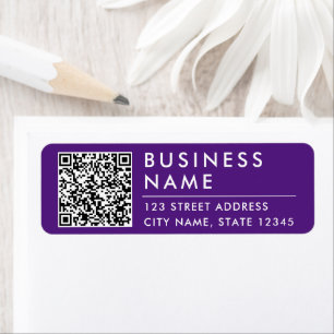 Étiquette Simple Moderne Purple Entreprise Business Web QR C