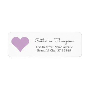Étiquette Simple Moderne Purple Heart Girl Script Nom
