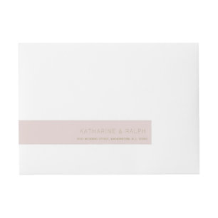 Étiquette simple moderne rose beige monogramme Wra