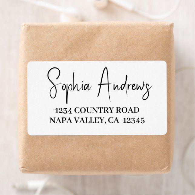 Étiquette Simple Moderne Squelettique De Script Retourner Ad (En situation)