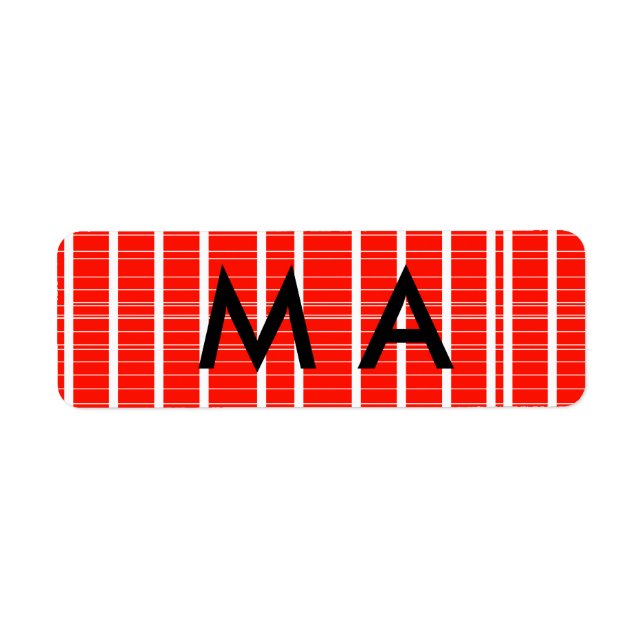 Étiquette Simple monogramme ajouter votre nom lettre man min (Devant)