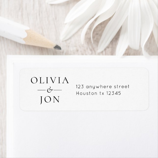 Étiquette Simple Names and return address Wedding (En situation)