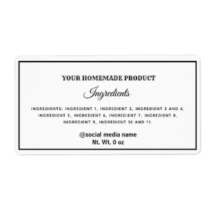 Étiquette simple noir et blanc