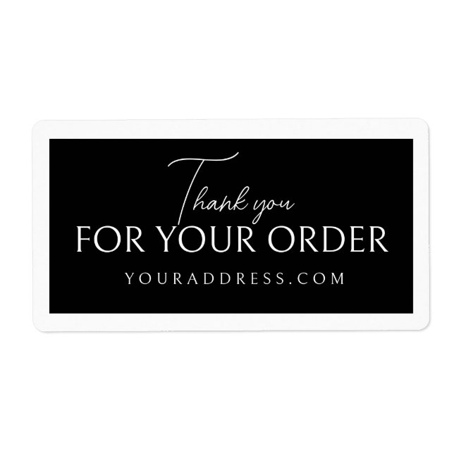 Étiquette Simple noir et blanc merci design autocollant (Devant)